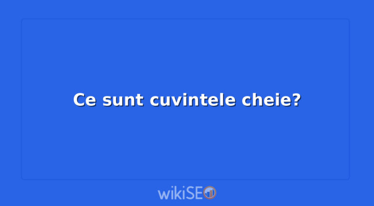 Ce sunt cuvintele cheie?