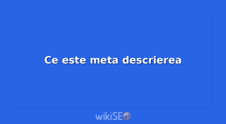 Ce este meta descrierea